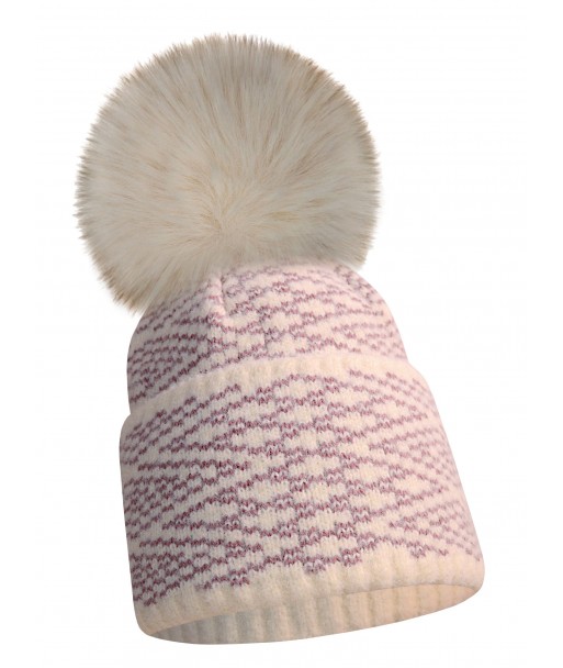 Justine wełniana zimowa czapka damska z pomponem króliczym Justine wełniana zimowa czapka damska z pomponem króliczym