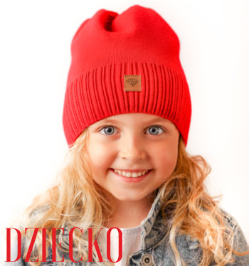 dziecko modelka czerwona czapka